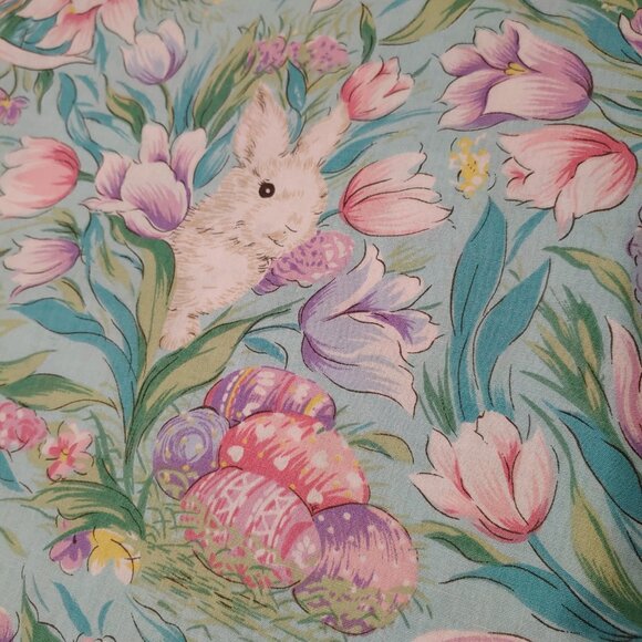Bardwil Linens Oblong Easter Day Bunny Spring Tablecloth - Picture 5 of 7